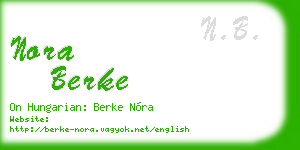 nora berke business card
